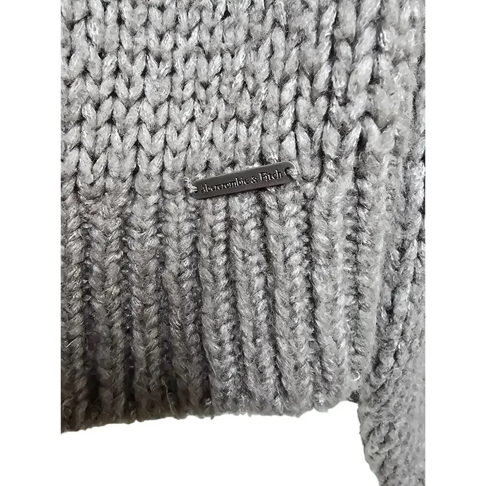 Abercrombie & Fitch Soft Beige Balloon Sleeve Cable Knit Sweater Womens Small